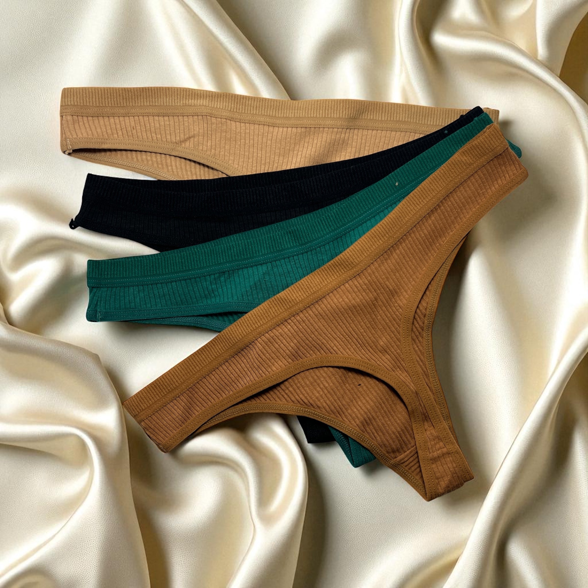 Cotton Rib Thong Panty